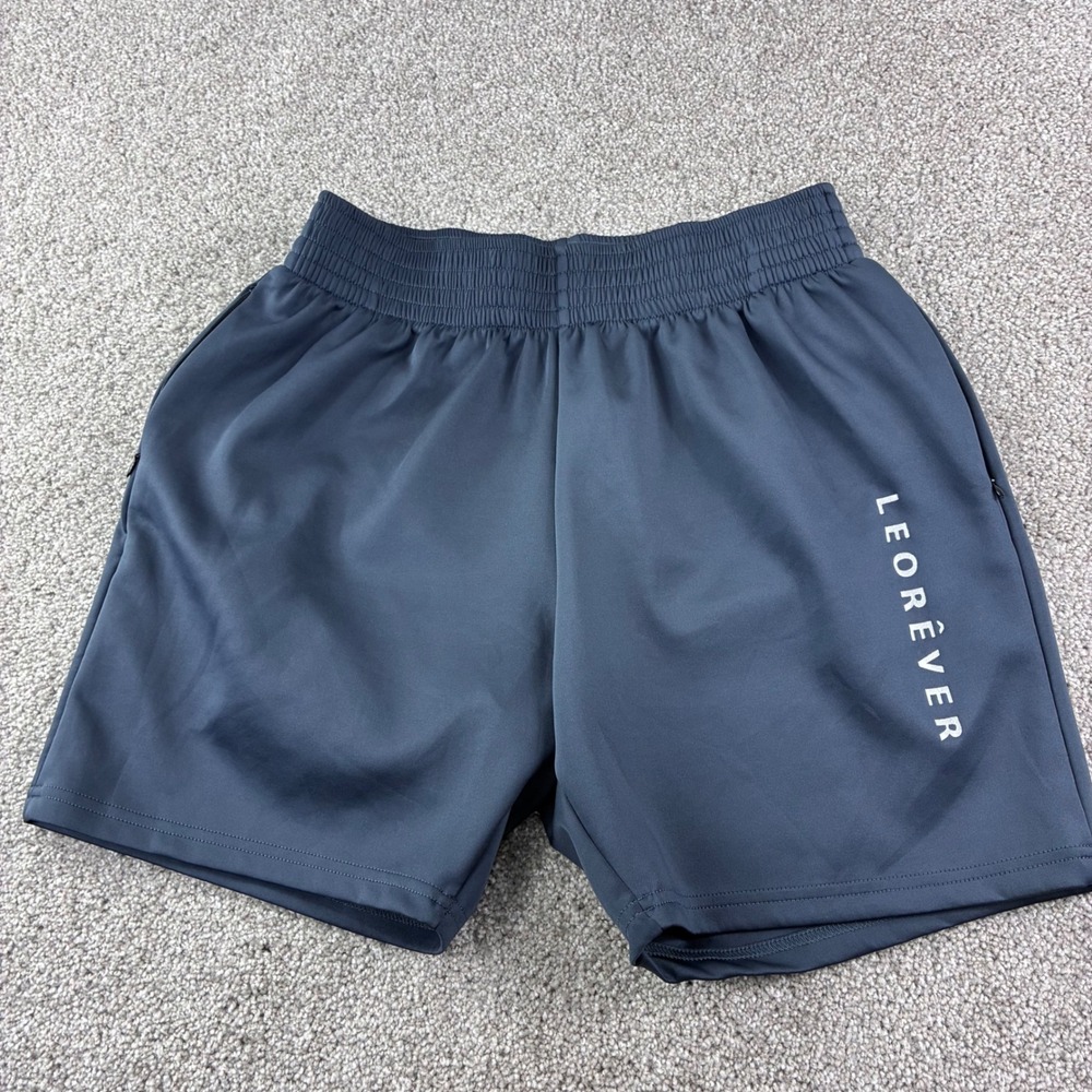 Leorever Mens XL Compression Lined Quad Training Shorts Gray Performance Gym